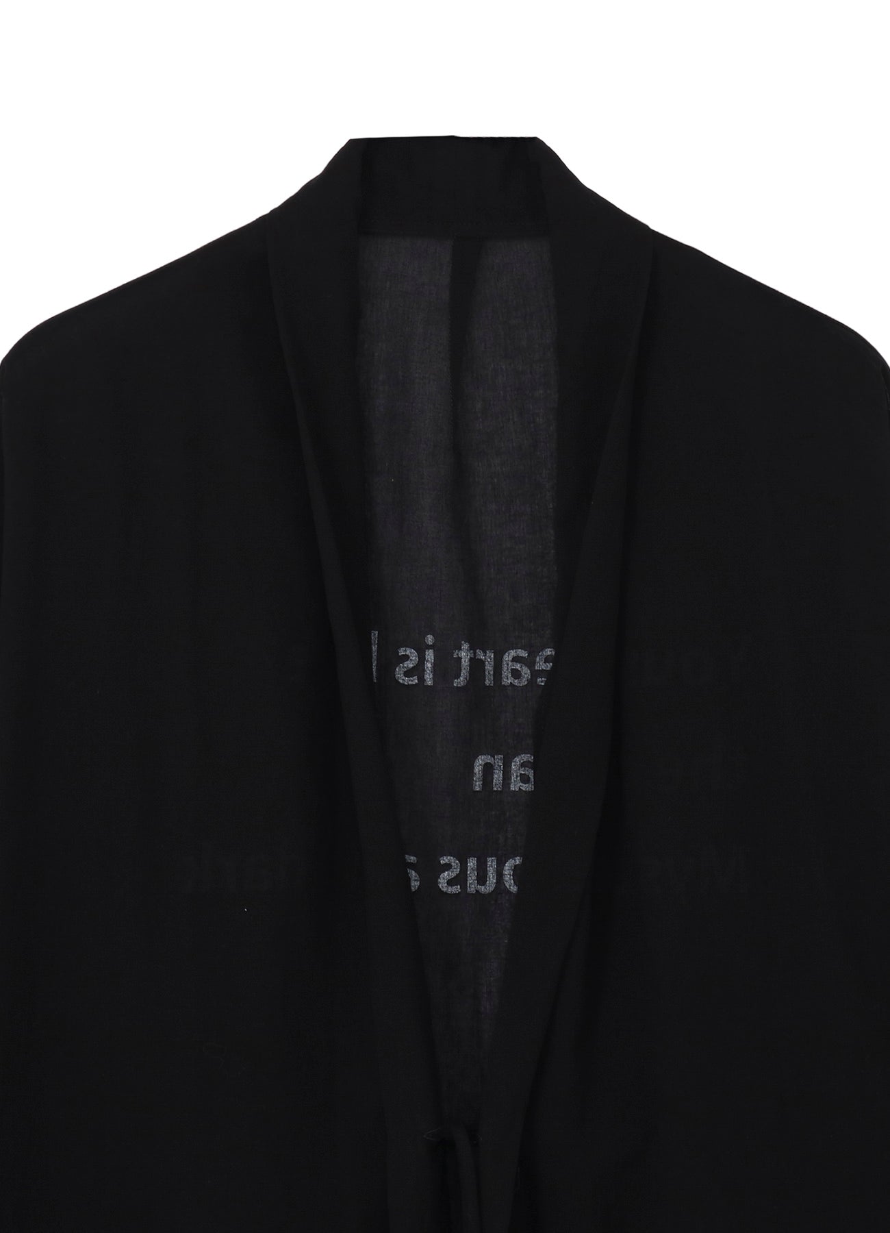 COTTON CIFFON MESSAGE PRINTED SCARF JACKET