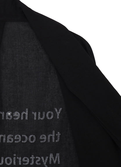 COTTON CIFFON MESSAGE PRINTED SCARF JACKET