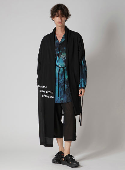 COTTON CIFFON MESSAGE PRINTED SCARF JACKET