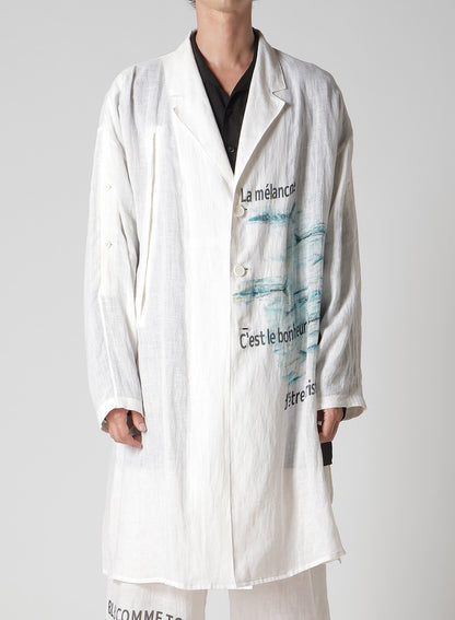 SAKANA MESSAGE PRINTED LONG JACKET
