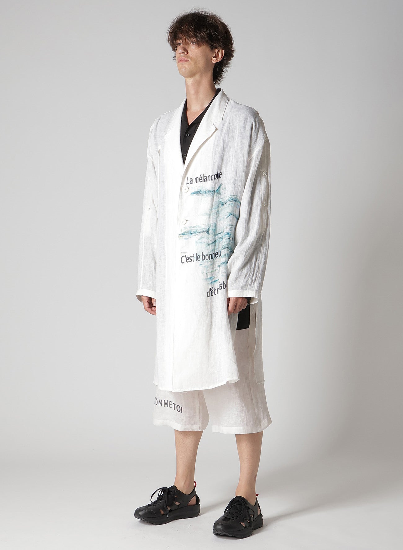 SAKANA MESSAGE PRINTED LONG JACKET