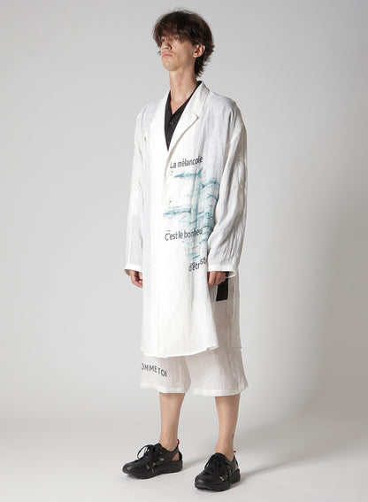 SAKANA MESSAGE PRINTED LONG JACKET