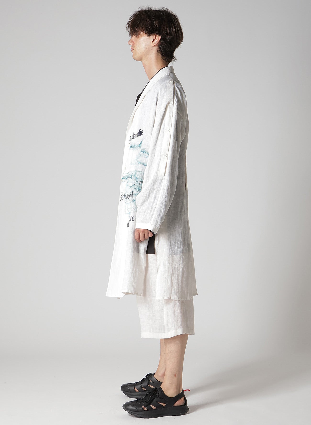 SAKANA MESSAGE PRINTED LONG JACKET