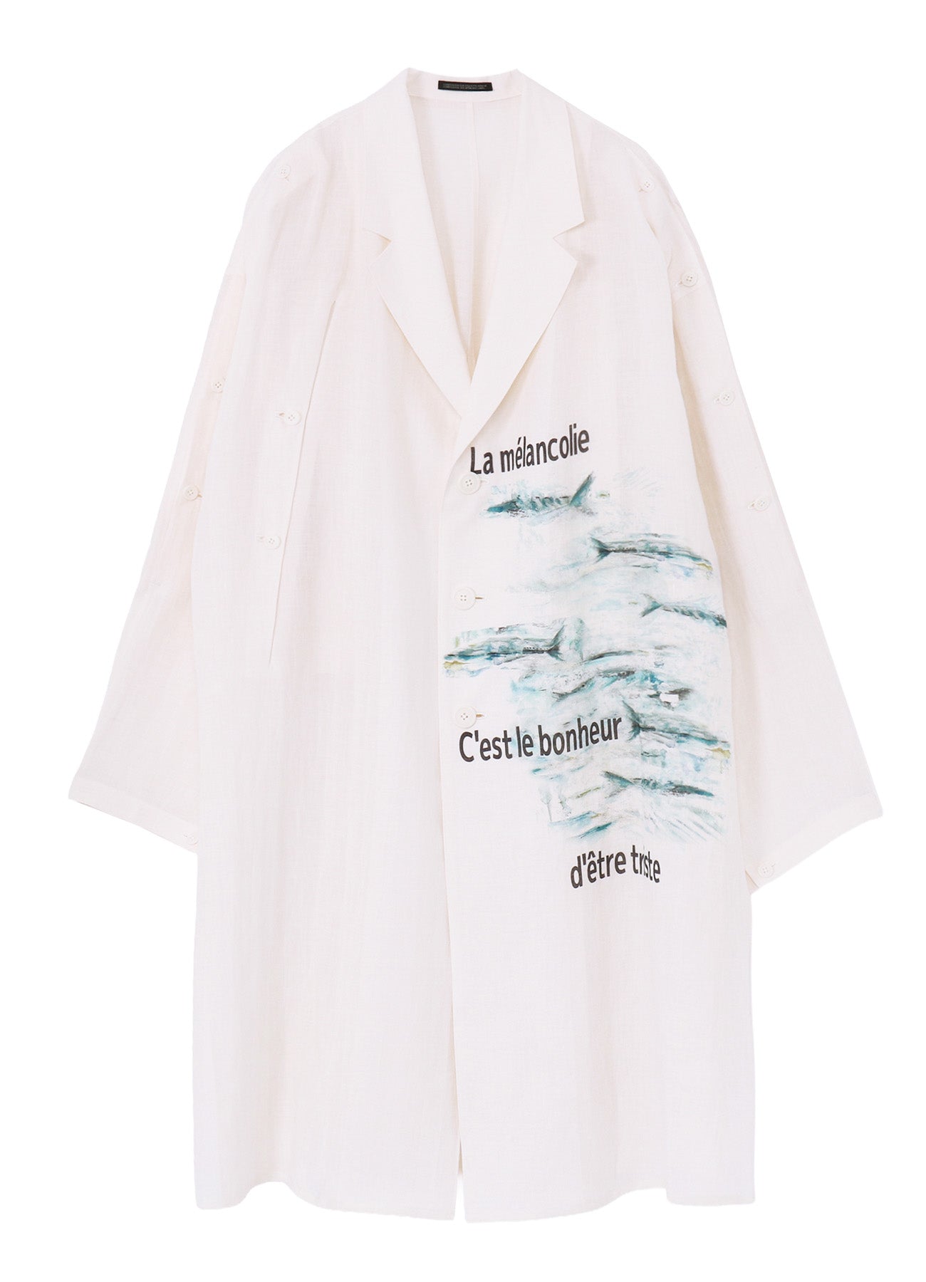 SAKANA MESSAGE PRINTED LONG JACKET