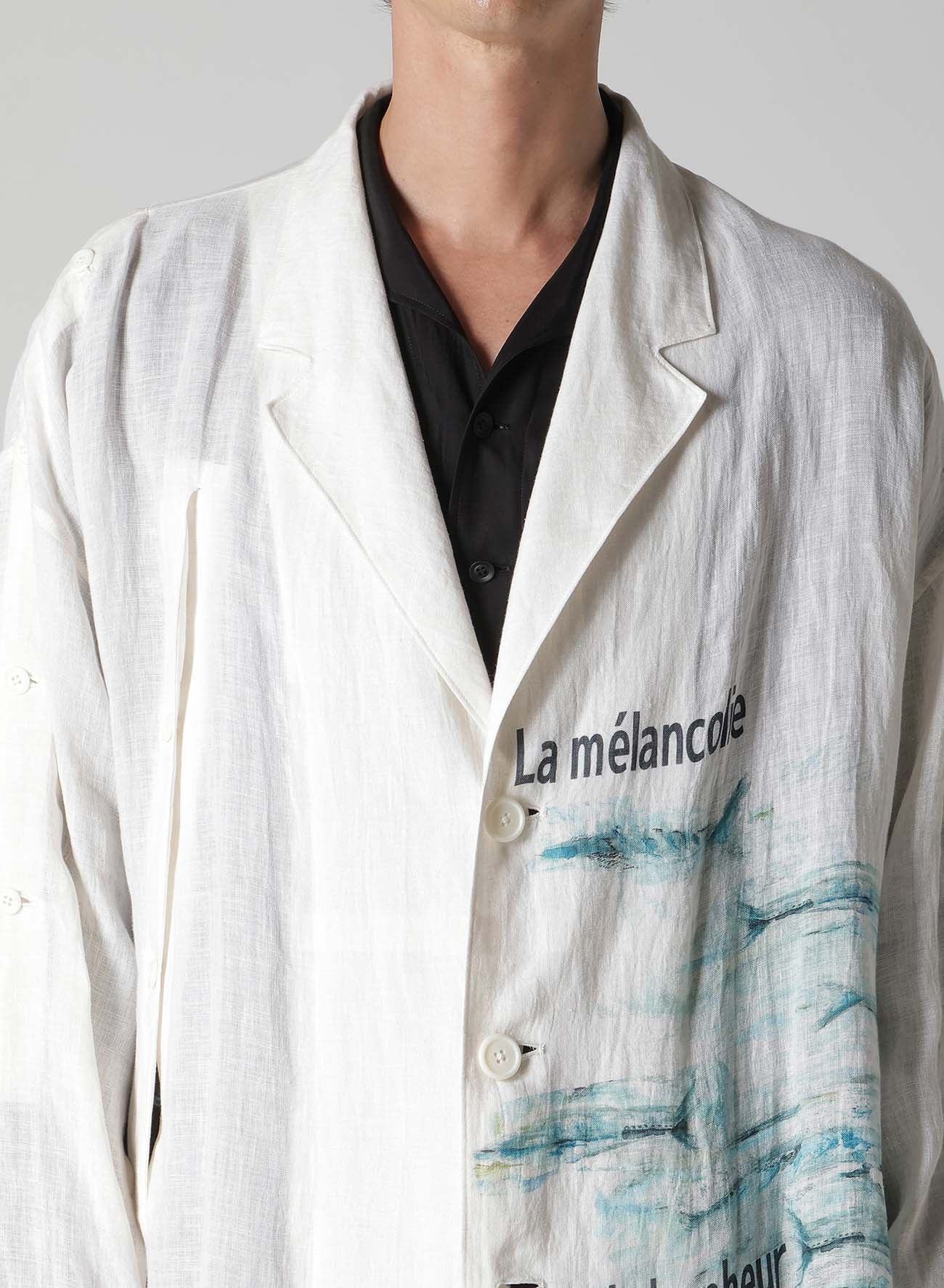 SAKANA MESSAGE PRINTED LONG JACKET