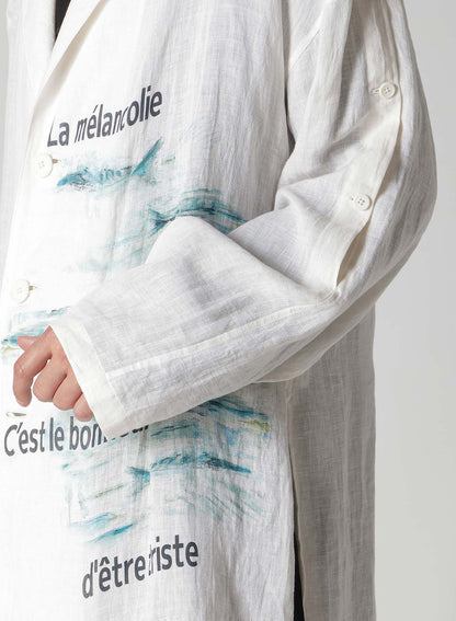 SAKANA MESSAGE PRINTED LONG JACKET