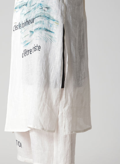 SAKANA MESSAGE PRINTED LONG JACKET