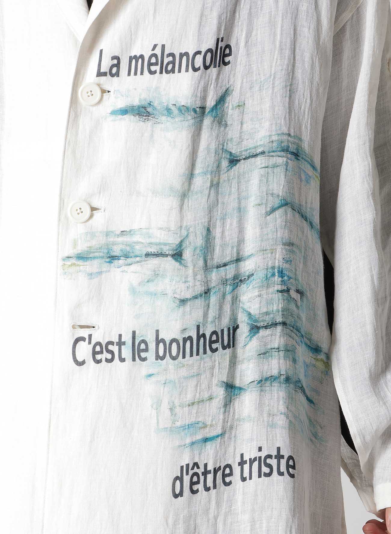 SAKANA MESSAGE PRINTED LONG JACKET