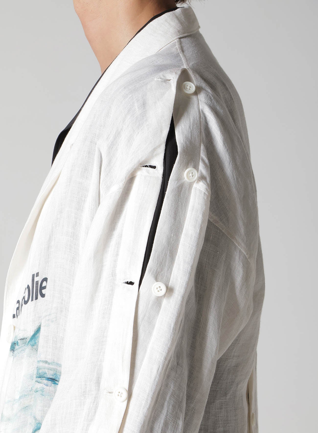 SAKANA MESSAGE PRINTED LONG JACKET