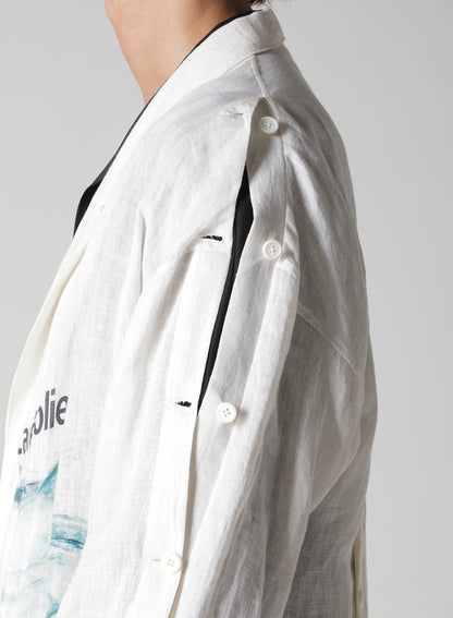 SAKANA MESSAGE PRINTED LONG JACKET