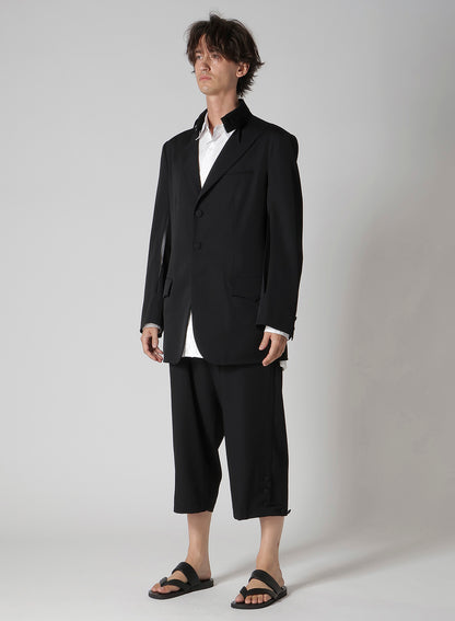 WOOL GABARDINE OPENED SLEEVE JACKET