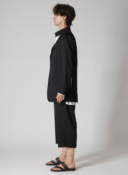WOOL GABARDINE OPENED SLEEVE JACKET