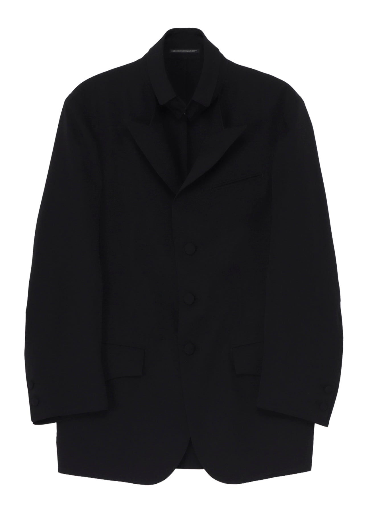 WOOL GABARDINE OPENED SLEEVE JACKET