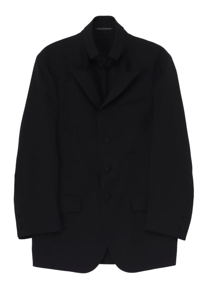 WOOL GABARDINE OPENED SLEEVE JACKET