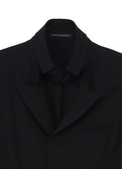 WOOL GABARDINE OPENED SLEEVE JACKET