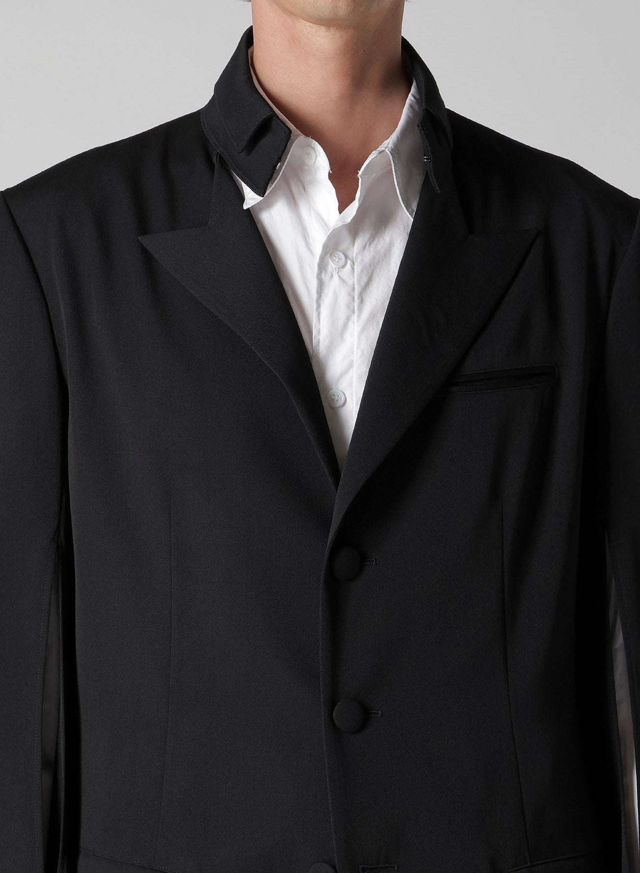 WOOL GABARDINE OPENED SLEEVE JACKET – THE SHOP YOHJI YAMAMOTO