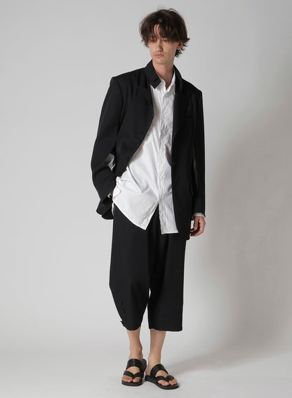 WOOL GABARDINE OPENED SLEEVE JACKET