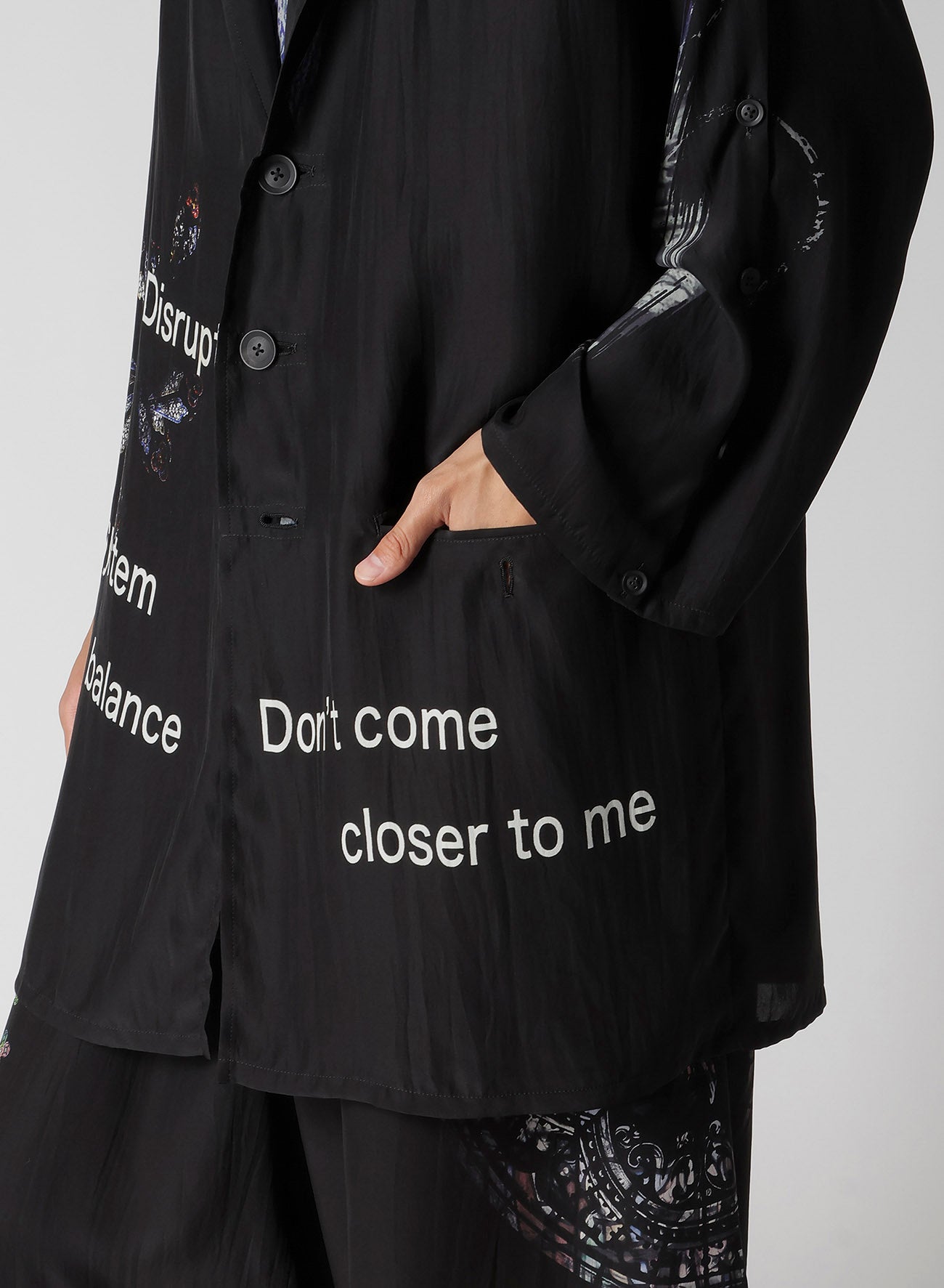 MARINE LIFE PRINTED BUTTON OPENED STAND JACKET