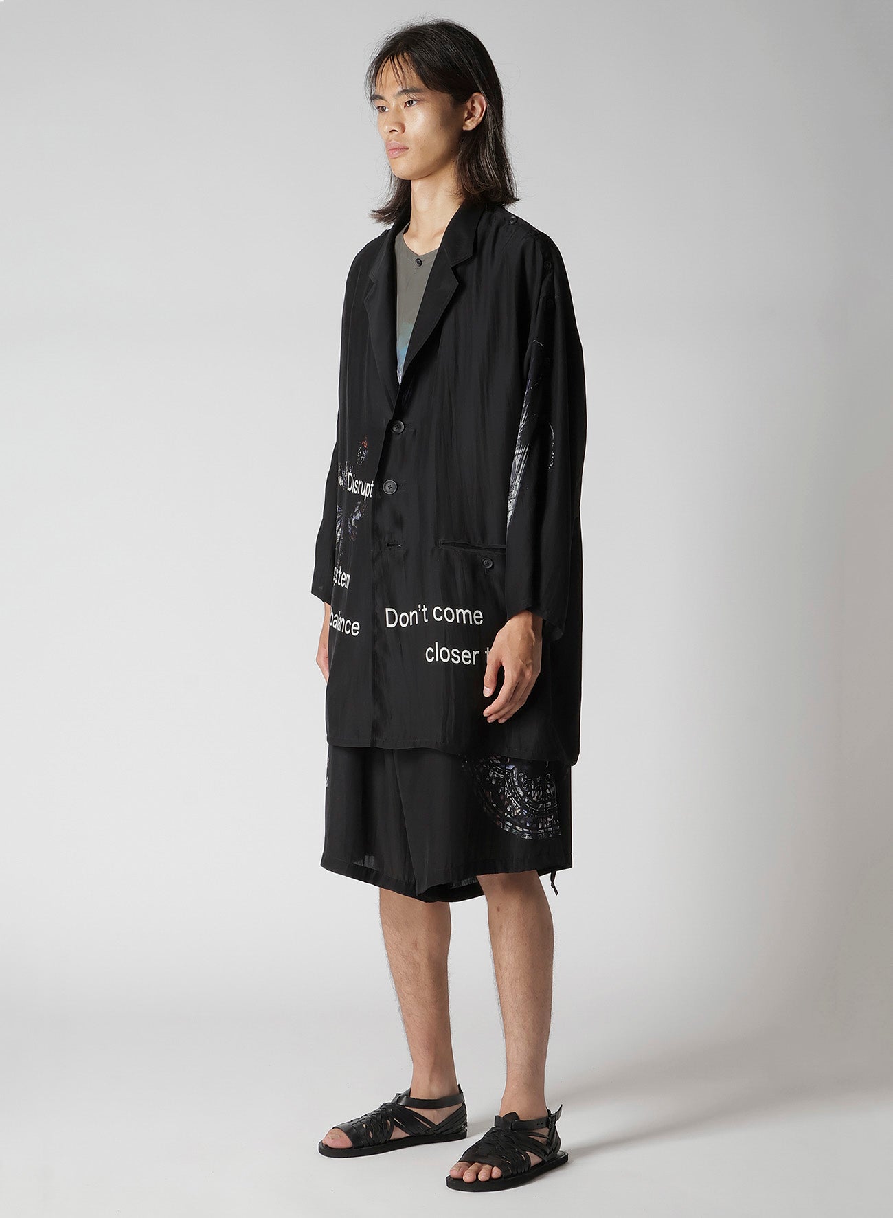 MARINE LIFE PRINTED BUTTON OPENED STAND JACKET