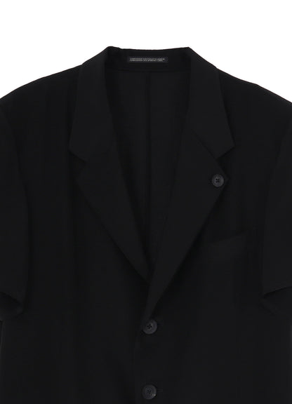 CREPE DE CHINE DOUBLE LAPEL SHORT SLEEVE JACKET