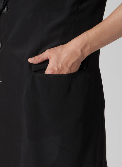 CREPE DE CHINE DOUBLE LAPEL SHORT SLEEVE JACKET