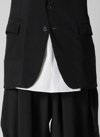 CREPE DE CHINE DOUBLE LAPEL SHORT SLEEVE JACKET
