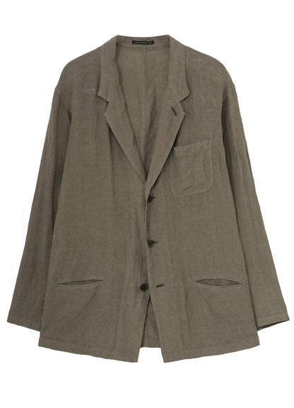 GARMENT-DYED LINEN 3BS SHIRT JACKET