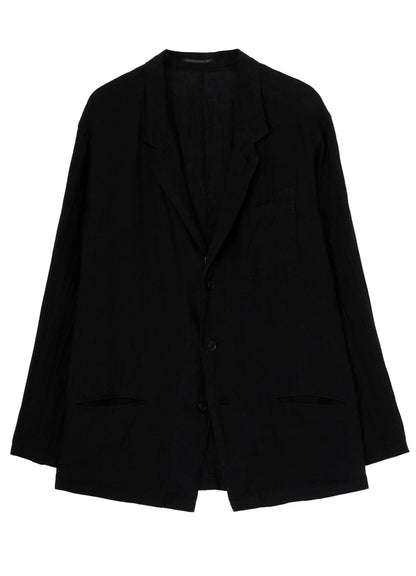 GARMENT-DYED LINEN 3BS SHIRT JACKET