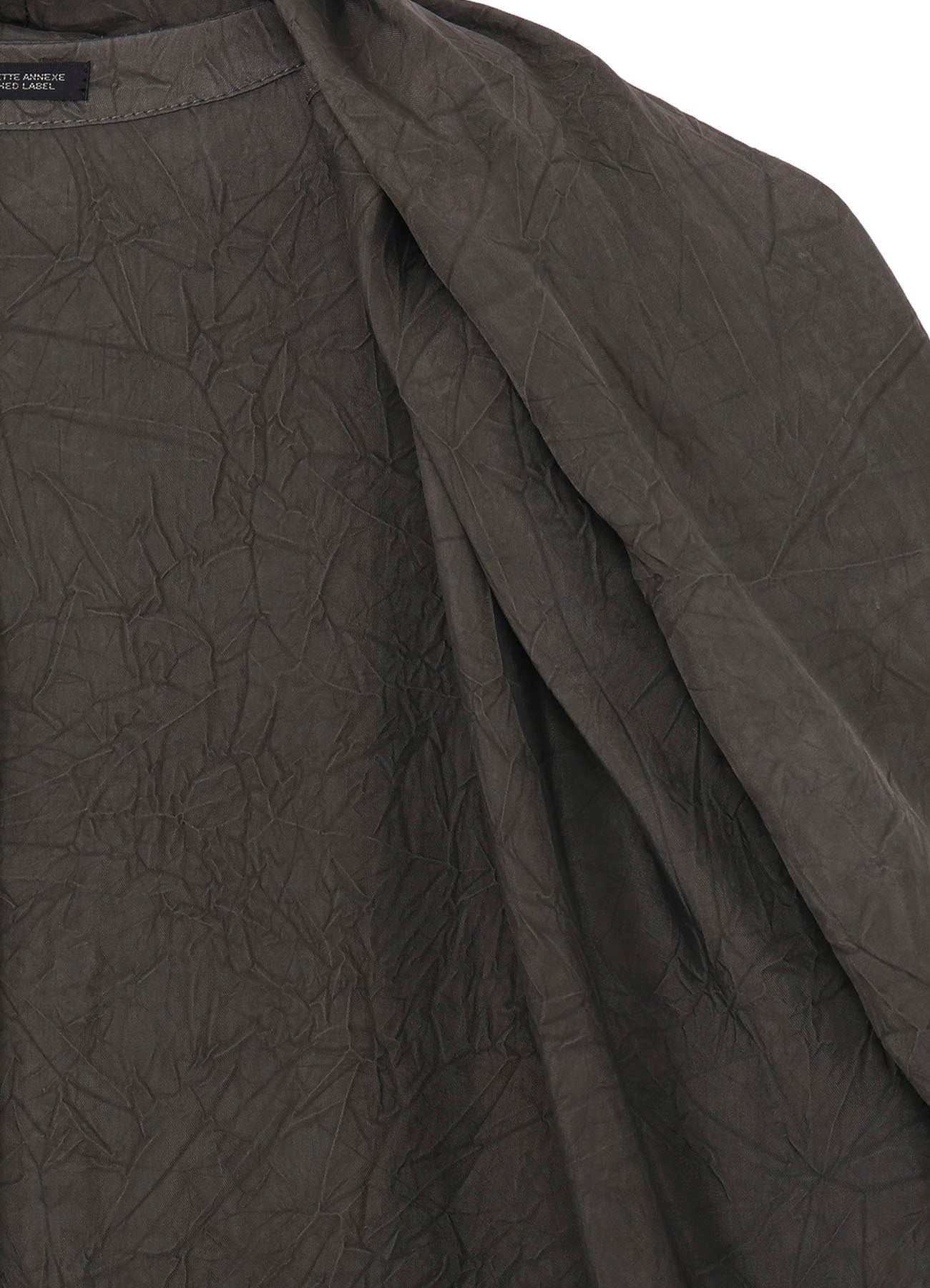 <PIECE UNIQUE/AOYAMA>INK DYED WRINKLE CUPRO MESSAGE DRAPE JACKET