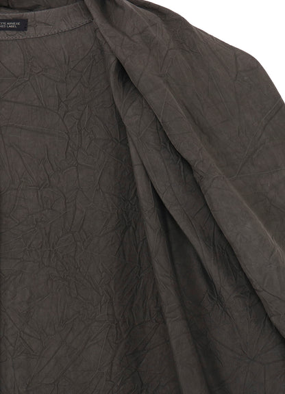 <PIECE UNIQUE/AOYAMA>INK DYED WRINKLE CUPRO MESSAGE DRAPE JACKET