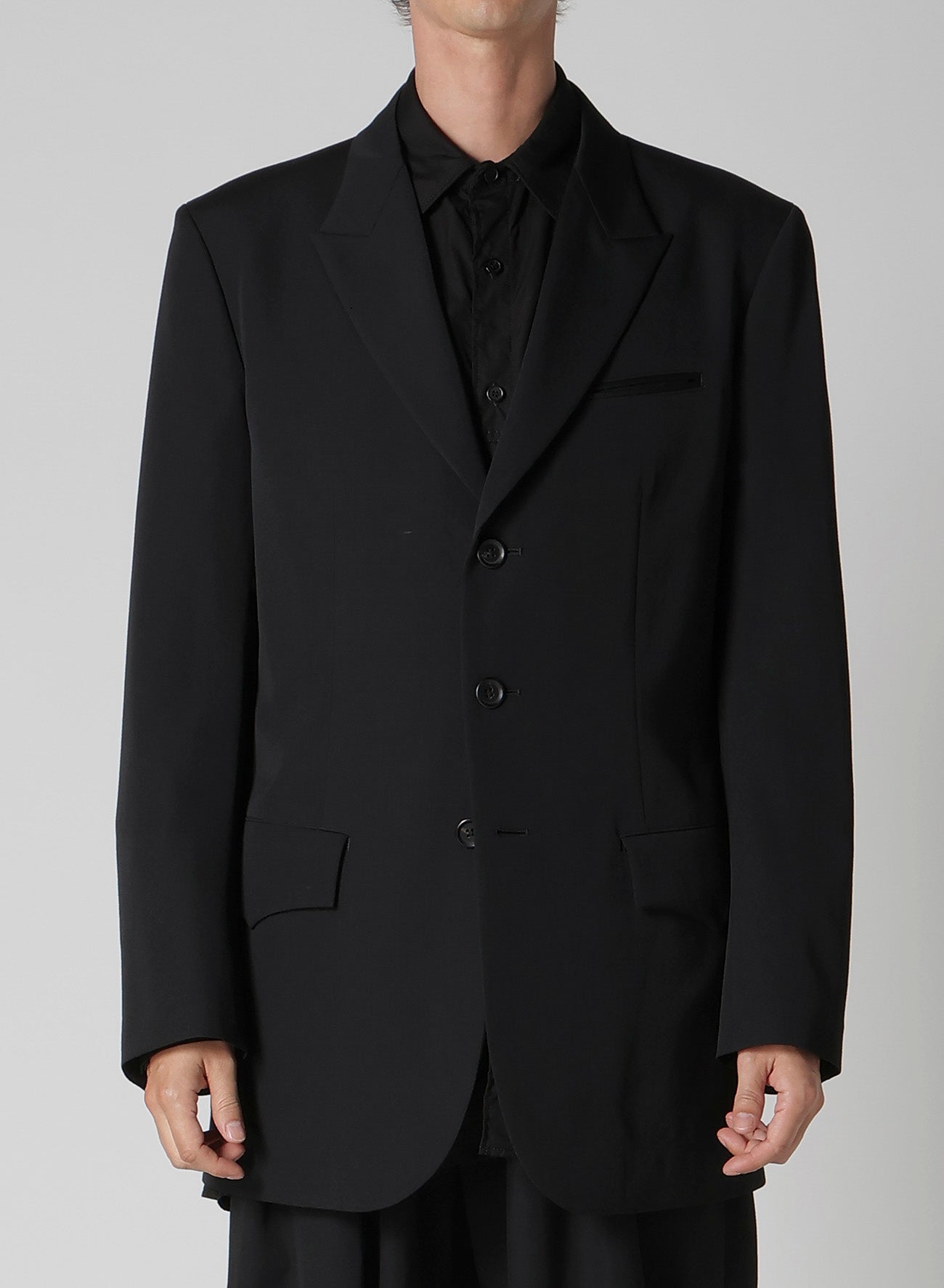ジャケット・アウター Overcoat Wool gabardine 3 Button Jacket WOOL GABARDINE 3 BUTTON WOOL GABARDINE JACKET – THE SHOP YOHJI