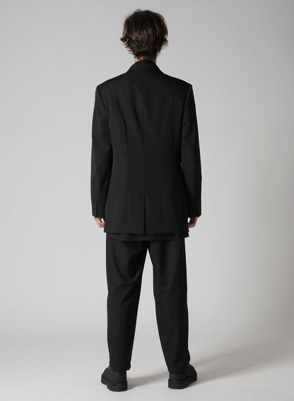 WOOL GABARDINE 3 BUTTON WOOL GABARDINE JACKET