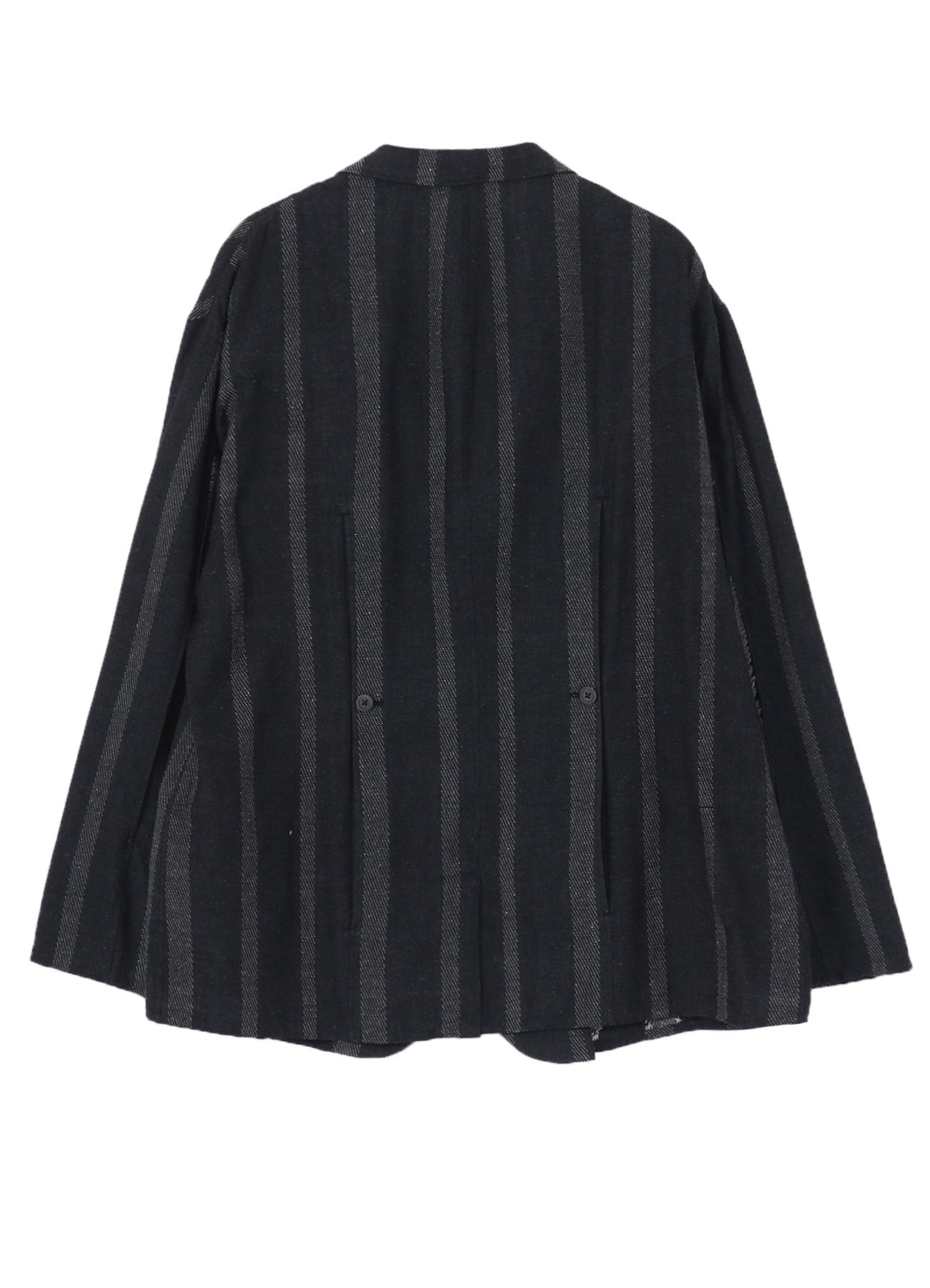 SILK/COTTON STRIPE PATTERN SLIT JACKET