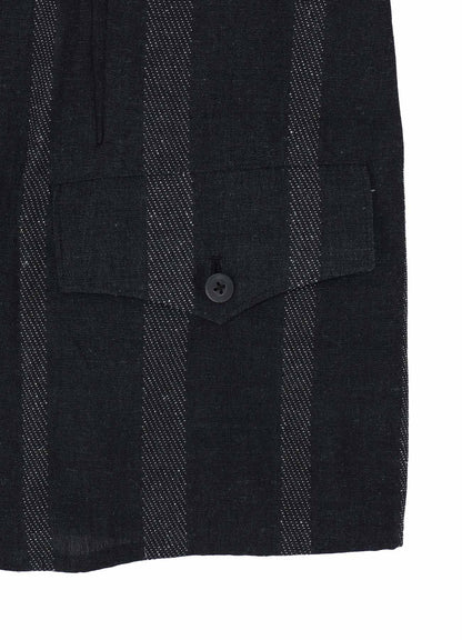 SILK/COTTON STRIPE PATTERN SLIT JACKET