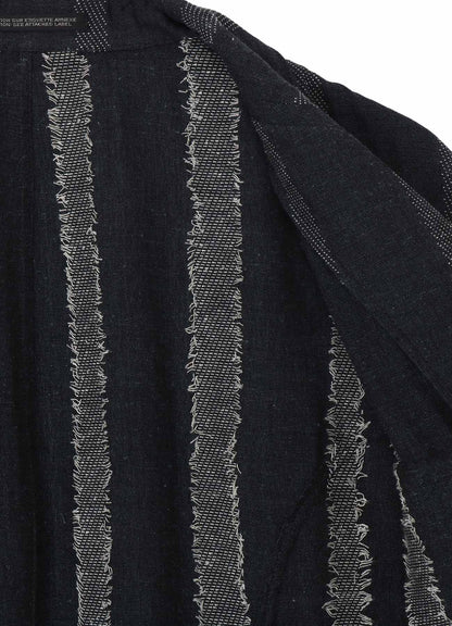 SILK/COTTON STRIPE PATTERN SLIT JACKET