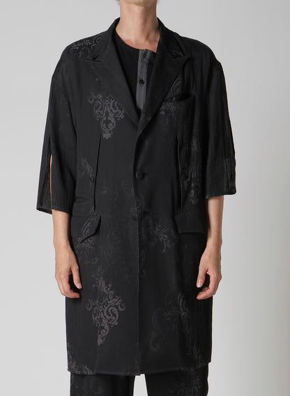 JACQUARD PATTERN SLIT DESIGN JACKET