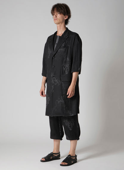 JACQUARD PATTERN SLIT DESIGN JACKET