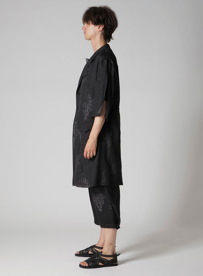 JACQUARD PATTERN SLIT DESIGN JACKET