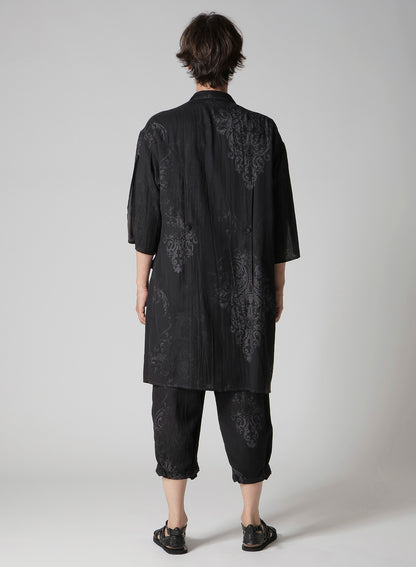 JACQUARD PATTERN SLIT DESIGN JACKET