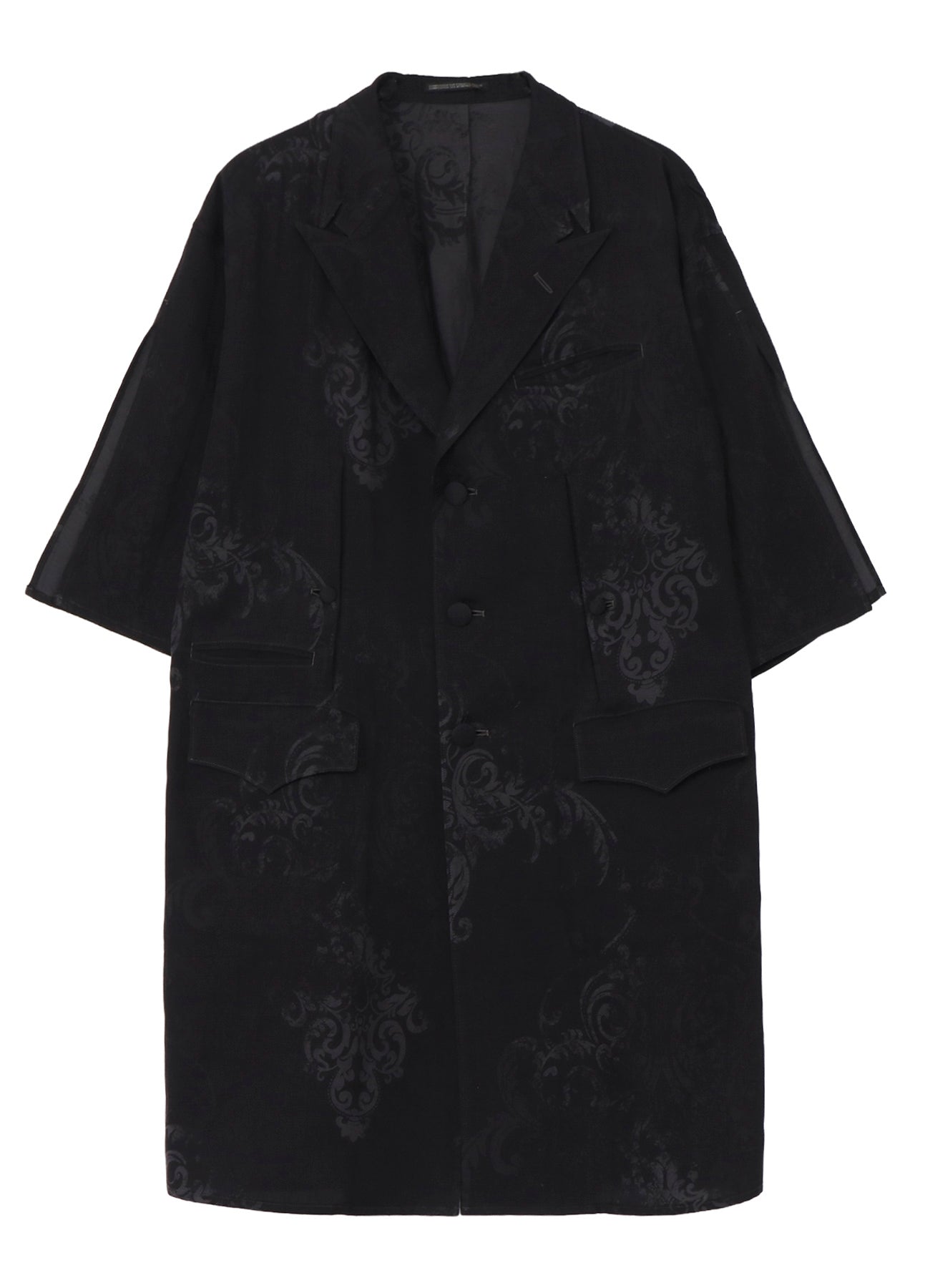 JACQUARD PATTERN SLIT DESIGN JACKET