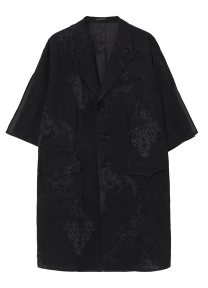 JACQUARD PATTERN SLIT DESIGN JACKET