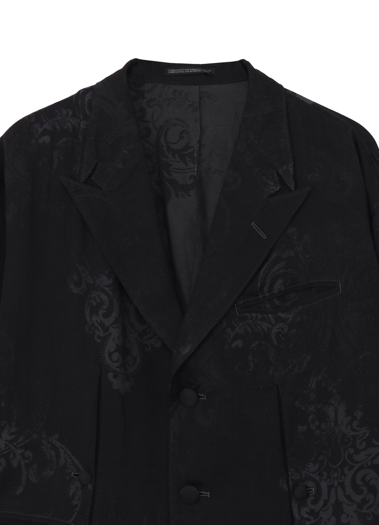 JACQUARD PATTERN SLIT DESIGN JACKET