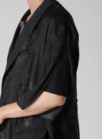 JACQUARD PATTERN SLIT DESIGN JACKET