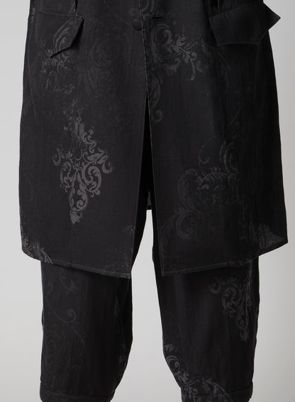 JACQUARD PATTERN SLIT DESIGN JACKET