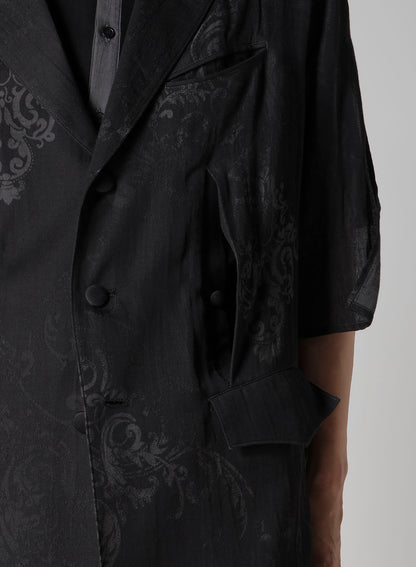 JACQUARD PATTERN SLIT DESIGN JACKET