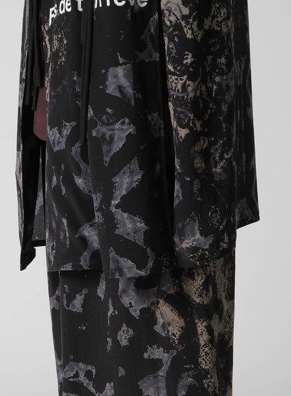 BAROQUE PATTERN COLLARLESS JACKET