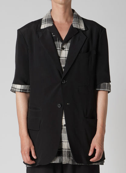 CREPE DE CHINE 6 POCKETS SHORT SLEEVE SUIT JACKET
