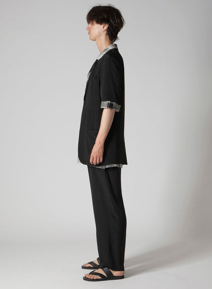 CREPE DE CHINE 6 POCKETS SHORT SLEEVE SUIT JACKET