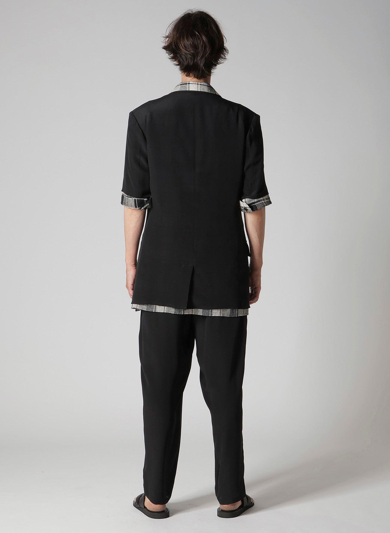 CREPE DE CHINE 6 POCKETS SHORT SLEEVE SUIT JACKET