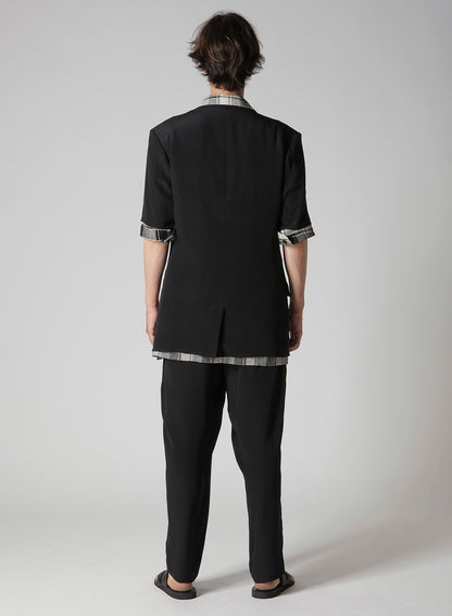 CREPE DE CHINE 6 POCKETS SHORT SLEEVE SUIT JACKET